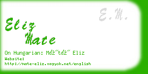 eliz mate business card